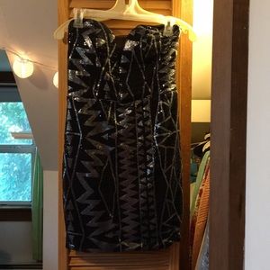 Strapless black and gray dress size M!
